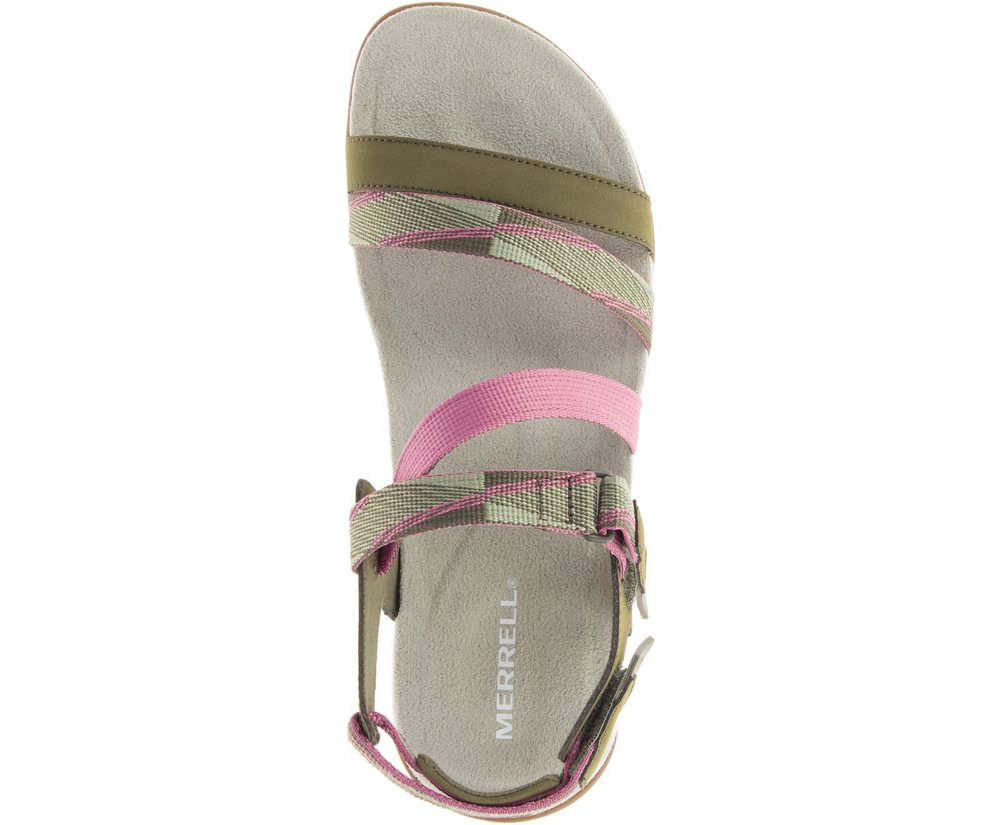 Sandálias Senhora - Merrell District Mendi Backstrap - Verde Oliva - UVL635107